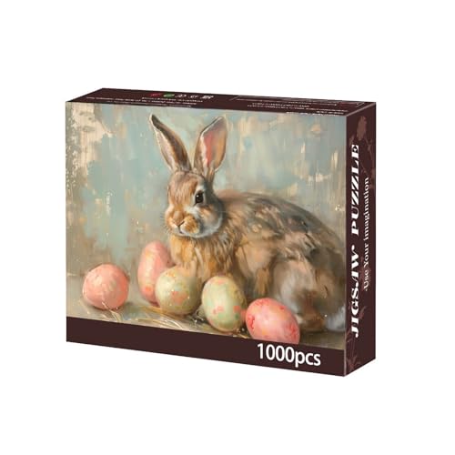 Puzzle, Kaninchen mit Eiern, 1000 Teile, 70 x 50 cm von Generisch