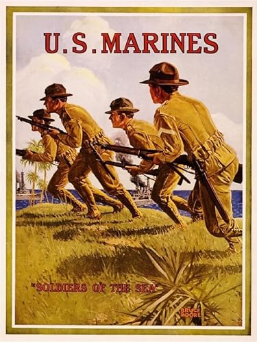 Puzzle 1000 Teile 1915 U.S. Marines WWI American Patriotic Wartime Werbung Druck Wandkunst Holzpuzzle Spielzeug Spiele für Erwachsene Kinder Kinder Jugendliche Geschenk von Generisch