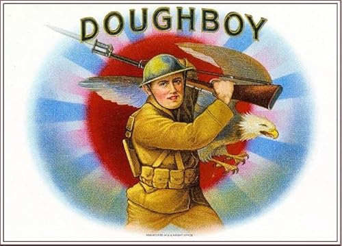 Puzzle 1000 Teile 1919 WWI Doughboy Smoke Vintage Zigarre Tabak Box Kiste Etikett Kunstdruck Wandkunst Holzpuzzle Spielzeug Spiele für Erwachsene Kinder Kinder Jugendliche Geschenk von Generisch