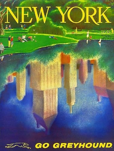 Puzzle 1000 Teile New York Central Park Vereinigte Staaten Amerika Vintage Reise Werbung Druck Wandkunst Holzpuzzle Spielzeug Spiele für Erwachsene Kinder Kinder Jugendliche Geschenk von Generisch