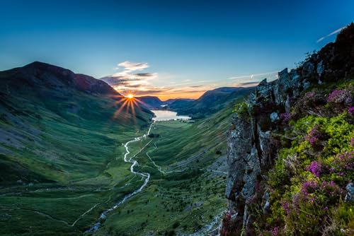 Puzzle 1000 Teile für Erwachsene Buttermere Nordwestengland Sonnenuntergang Landschaft Foto Wandkunst Holzpuzzle Spielzeug Spiele für Zuhause Familie Jugendliche von Generisch