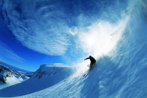 Puzzle 1000 Teile für Erwachsene Mann Skifahren Piste Foto Foto Holzpuzzle Spielzeug Spiele für Zuhause Familie Jugendliche von Generisch