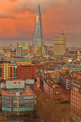 Puzzle 1000 Teile für Erwachsene The Shard London Skyline United Kingdom UK Foto Wandkunst Holzpuzzle Spielzeug Spiele für Zuhause Familie Jugendliche von Generisch