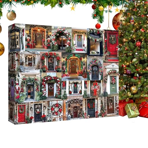 Puzzle-Adventskalender 2024, Tierpuzzles für Kinder, 1000 Teile Weihnachts-Familienparty-Puzzles | Anspruchsvolles Weihnachts-Familienspiel Tierkranz-Puzzle für Kinder und Erwachsene von Generisch