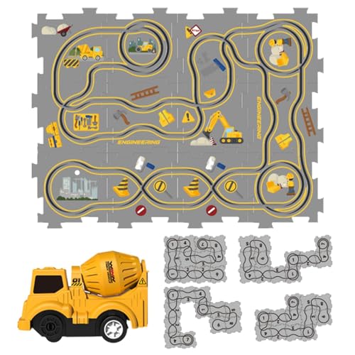 Puzzle-Autobahn-Spielset,Puzzle-Autobahn,Puzzle-Brett-Lernspiele Rennstrecke - Cartoon-Lernspielzeug, Feinmotorik-Autobahn, Puzzle-Bahn für Kinder ab 3 Jahren von Generisch