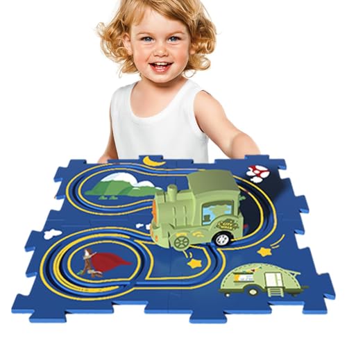 Puzzle Autostrecke, Rennstrecken-Puzzle - Lernspielzeug für Kinder | Lernpuzzle-Spielzeug, Auto-Set, Spielzeug, Bodenpuzzles, spannende Spielzeit für und Mädchen von Generisch