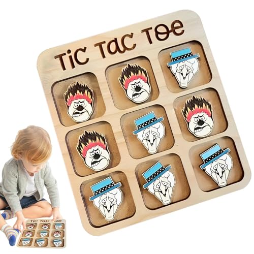 Puzzle Board Game, Wooden Family Tic-Tac-Toe, Classic Strategy Game, Interactive Fun Kids & Adults, Decorative Tabletop Set, Brain-Boosting Entertainment for Home & Parties von Generisch