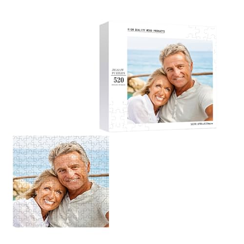 Puzzle Personalisiert Foto, 520/1314 Teile Rechteck Puzzle mit Eigenem Foto, Personalisiertes Puzzle mit eigenem Bild, Fotopuzzle Geschenk für Valentinstag Muttertag Geburtstage (520-Quadrat) von Generisch