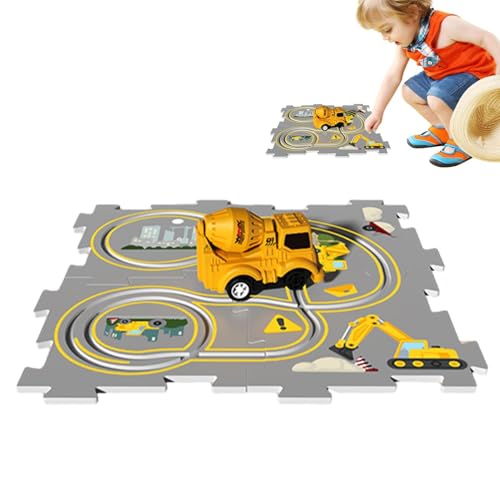 Puzzle-Rennwagen-Spielset,Puzzle-Rennwagen-Streckenset,Weihnachtspuzzle-Montageset | -Autobahn-Set, Auto-Set, Spielzeug-Bodenpuzzles, spannendes interaktives Spiel für und Mädchen von Generisch