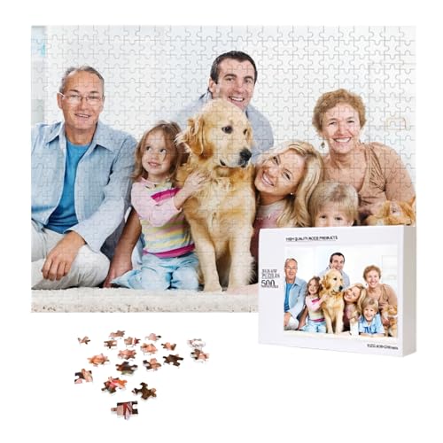 Generisch Puzzle Foto Personalisiert 1000 Teile mit Eigenem Bild, Custom Puzzle Selbst Gestalten mit Foto 300/500/1000 für Paare Valentinstag Graduierung Hochzeit Geburtstag von Generisch