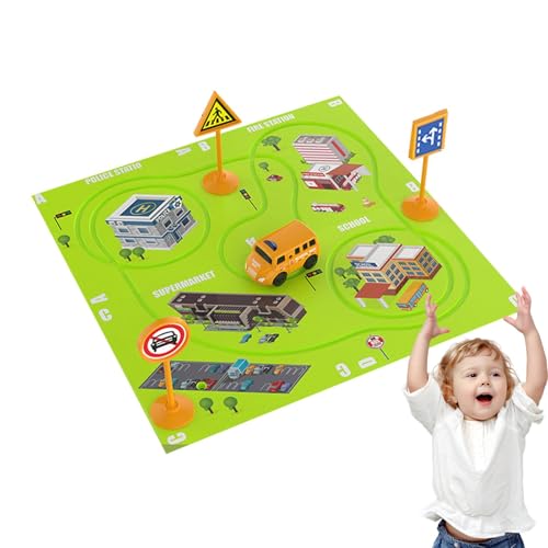 Puzzle-Track-Auto-Spielset, Puzzle-Track-Play-Spielzeugfahrzeug | Lernspielzeug für kritisches Denken - Entwicklungspädagogisches Eisenbahnwagen-Bauspielzeug für Mädchen und Kinder ab 3 Jahren von Generisch