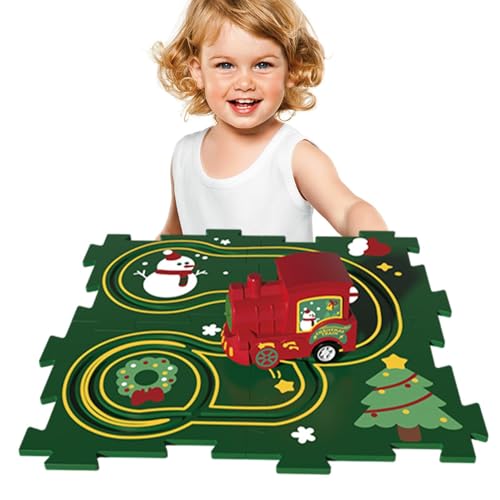 Puzzle Tracks Autospielzeug,Puzzle Track Car Spielset | Kinder-Puzzle-Schienenauto,Bodenpuzzles, pädagogisches Puzzlespielzeug, Kleinkind-Autobahn-Set für und Mädchen von Generisch