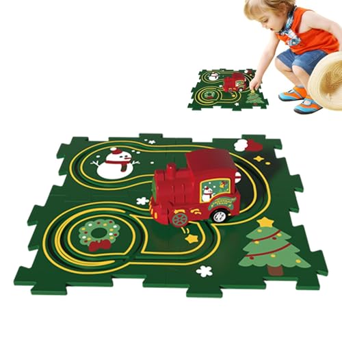 Puzzle Tracks Autospielzeug,Puzzle Track Car Spielset - Puzzles Auto-Track-Spielzeug - -Autobahn-Set, Auto-Set, Spielzeug-Bodenpuzzles, spannendes interaktives Spiel für und Mädchen von Generisch