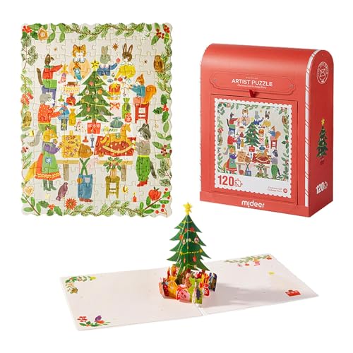 Puzzle für Kinder – Weihnachtsthema Winter-Puzzle | Vorschüler-Puzzles mit Briefkasten-Aufbewahrung, Weihnachtspuzzle für Heimdekoration von Generisch