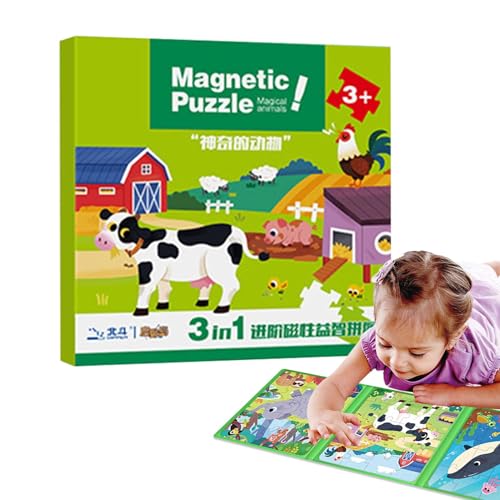 Puzzlebücher für Kinder,Magnetpuzzles für Kinder, Aktivitäten Puzzles Spielzeug, Spielzeug für Roadtrip-Aktivitäten, magnetische Reisepuzzles für Roadtrips für und Mädchen im Alter von 2 bis 6 Jahren von Generisch