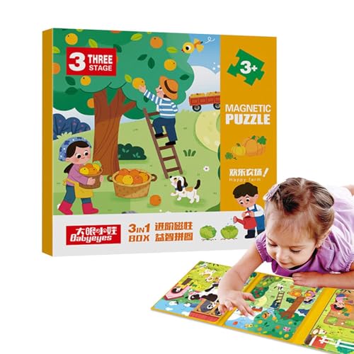 Puzzlebücher für Kinder,Magnetpuzzles für Kinder,Aktivitäten Puzzles Spielzeug | Magnetische Reisepuzzles, Roadtrip-Aktivitäten, Spielzeug, magnetische Puzzles für und Mädchen für 2–6-Jährige von Generisch