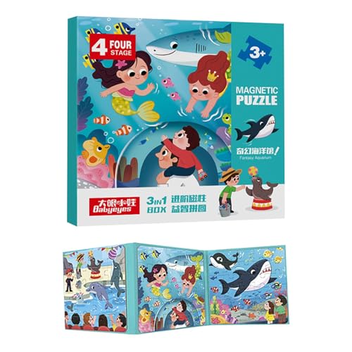 Puzzlebücher für Kinder,Magnetpuzzles für Kinder,Puzzle-Buch - Magnetische Reisepuzzles, Roadtrip-Aktivitäten, Spielzeug für Roadtrips für 2–6-Jährige von Generisch