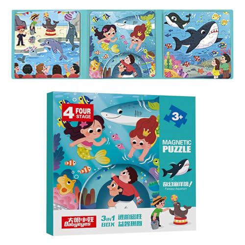 Puzzlebücher für Kinder,Magnetpuzzles für Kinder - Aktivitäten Puzzles Spielzeug | Magnetische Reisepuzzles, Roadtrip-Aktivitäten, Spielzeug für Roadtrips für 2–6-Jährige von Generisch