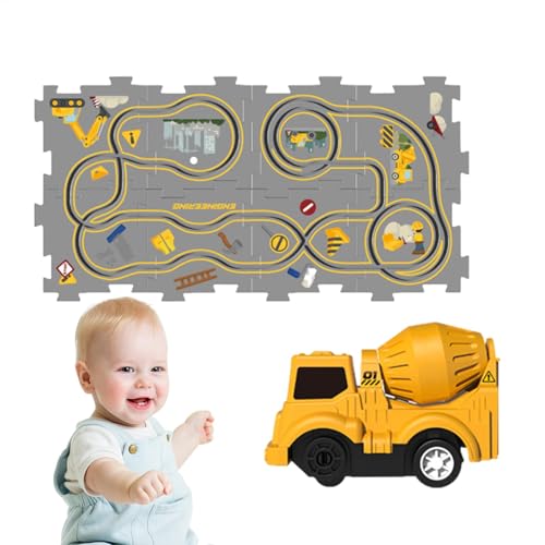 Puzzlematte „Eisenbahnzug“ zusammenbauen, Kinderpuzzle-Eisenbahnwagen-Spielset - Elektrisches Gleiswagen-Set, Puzzle-Gleis-Spielset zusammenbauen,Mat Rail Car Educational Road Builder Bauspielzeug für von Generisch