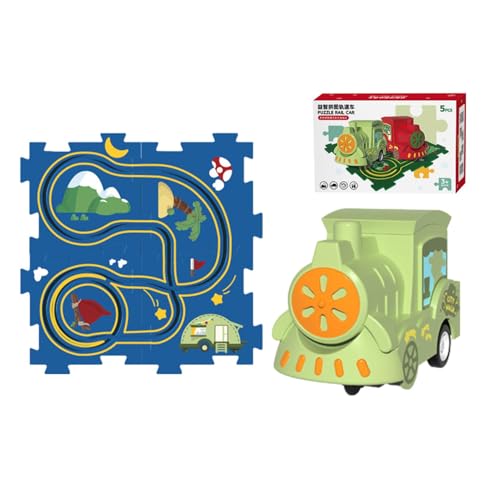 Puzzles und Gleis-Kombination, Puzzlematte „Rail Train“ zusammenbauen,Elektrisches Gleiswagen-Set, Puzzle-Gleis-Spielset zusammenbauen - Straßenbauer, Spielzeug, Lernmatte, Eisenbahnwagen für den Inne von Generisch