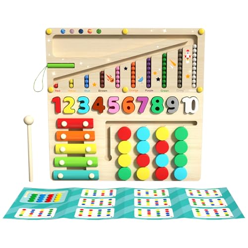 Puzzlespiele für Kinder - Sensorisches Labyrinth mit Perlen aus Holz Brettspiel | Multifunktionales Lernspielzeug für Kindergarten Zuhause Reisen Puzzlespiele für Kinder - Sensorisches Labyrinth mit Perlen aus Holz Brettspiel | Multifunktionales Lernspielzeug für Kindergarten Zuhause Reisen von Generisch