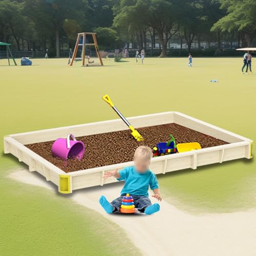 Quadratischer Sandkasten aus Holz mit wasserdichtem und winddichtem Oxford-Stoffbezug, Sandkasten, Spielset, Geschenk für Kinder im Alter von 2 bis 8 Jahren von Generisch