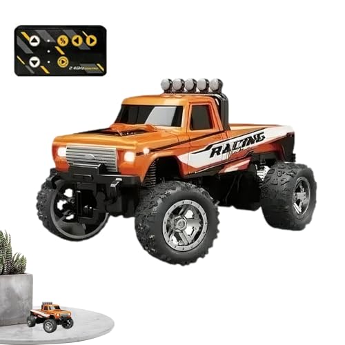 RC-Truck-Crawler-Spielzeug, ferngesteuertes LKW-Spielzeug,Indoor-Autorennfahrer | 2,4-GHz-Indoor-Autorennfahrer, wiederaufladbares ferngesteuertes Auto-LKW-Spielzeug mit Lichtern, Maßstab 1:64 für den von Generisch