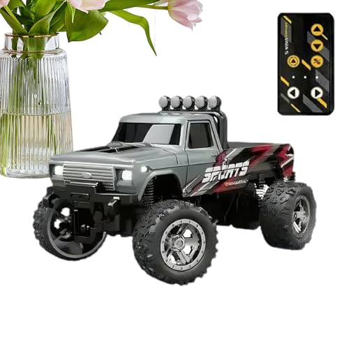 RC-Truck-Crawler-Spielzeug, ferngesteuertes LKW-Spielzeug,Indoor-Autorennfahrer | Wiederaufladbarer Offroad-Crawler, 2,4-GHz-LKW-RC-Fahrzeug mit Lichtern, Maßstab 1:64 zum Spielen im Innen- und Außenb von Generisch