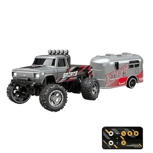 RC-Truck-Crawler-Spielzeug, ferngesteuertes LKW-Spielzeug,Kleine RC-Auto-LKW-Spielzeuge - 2,4-GHz-Indoor-Autorennfahrer, wiederaufladbares ferngesteuertes Auto-LKW-Spielzeug mit Lichtern, Maßstab 1:64 von Generisch