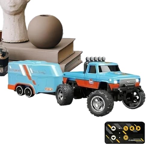 RC-Truck-Crawler-Spielzeug, ferngesteuertes LKW-Spielzeug - Kleine RC-Auto-LKW-Spielzeuge | 2,4-GHz-Offroad-Crawler, wiederaufladbares ferngesteuertes Auto-LKW-Spielzeug mit Lichtern, Maßstab 1:64 für von Generisch