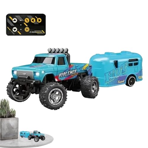 RC-Truck-Crawler-Spielzeug, ferngesteuertes LKW-Spielzeug - Kleines LKW-RC-Fahrzeug,Wiederaufladbarer Offroad-Crawler, 2,4-GHz-LKW-RC-Fahrzeug mit Lichtern, Maßstab 1:64 zum Spielen im Innen- und Auße von Generisch