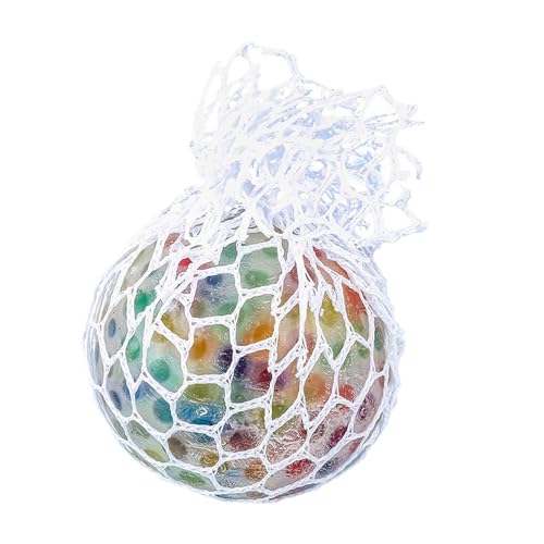 Rainbow Squeeze Ball - Traubengitter Stress Ball | Buntes Stretchball | Stresskugel quetschen | Sensorisches elastisches Ballspielzeug | Kneten Ball | Gooey Mesh Ball Anti-Stress-Bälle für Kinder von Generisch