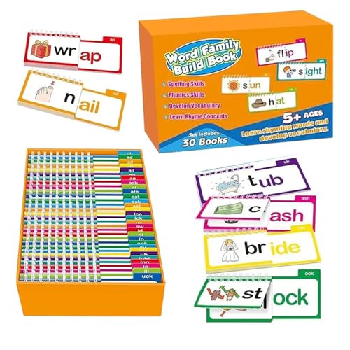 Read and Rhyme Book, Word Family Flash Cards, Sight Letter Sounds Activity, Early Childhood Education Materials, Phonics Learning Tool for Kindergarten Reading, Paper Cards Set Read and Rhyme Book, Word Family Flash Cards, Sight Letter Sounds Activity, Early Childhood Education Materials, Phonics Learning Tool for Kindergarten Reading, Paper Cards Set von Generisch