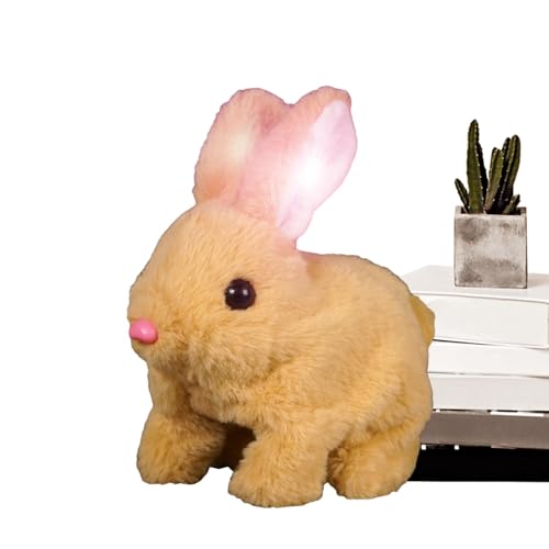 Realistic Bunny Toy, Hüpfendes Kaninchen Spielzeug, Bunny Kaninchen, Ostern Plüschhase, Hasen Spielzeug Geräusche Macht, Plüschhase Kuschelhase von Generisch