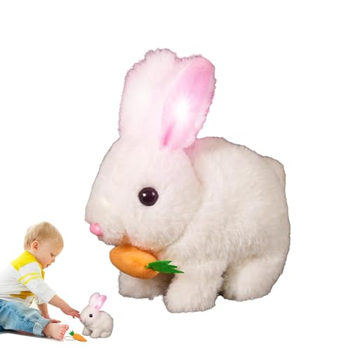 Realistic Bunny Toy, Hüpfendes Kaninchen Spielzeug, Bunny Kaninchen, Ostern Plüschhase, Hasen Spielzeug Geräusche Macht, Plüschhase Kuschelhase von Generisch