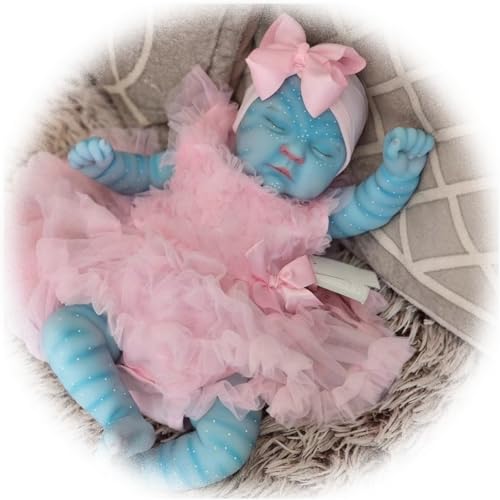 Realistische Reborn Babypuppen Mädchen 19 Zoll Handgemachte Bemalte Schlafende Reborn Babys Weicher Vinylkörper anatomisch korrekter Reborn Puppe Sieht aus wie EIN echtes Baby von Generisch