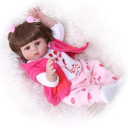 Reborn Baby Mädchen 18 Zoll Realistische Lebensechte Babypuppen Anatomisch korrekte Ganzkörper Vinyl Silikon Neugeborene Baby Puppen für Kinder ab 3 Jahren von Generisch