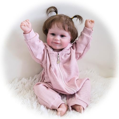 Reborn Baby Puppe Mädchen 20 Zoll 50 cm Realistische Reborn Babypuppen Weiches Vinyl Silikon Handgefertigt Neugeborenen Puppe Kleinkinder Spielzeug für Kinder ab 3 Jahren von Generisch