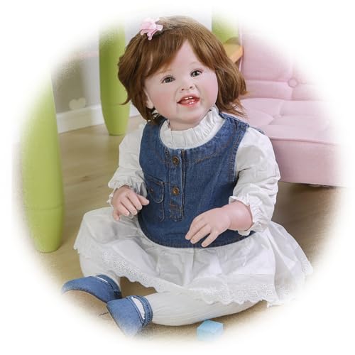 Reborn Baby Puppen Mädchen 28 Zoll 70CM Vinyl gewichteter Stoffkörper Kindermodel Realistische Neugeborene Babypuppe Schönes Spielzeuggeschenk für Kinder ab 3 Jahren von Generisch