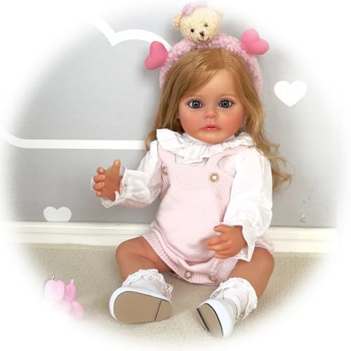 Reborn Baby Puppen Mädchen Lebensechte 22 Zoll Realistische Wiedergeborene Babypuppen Weicher Vinyl Silikon Real Life Neugeborenes Baby Puppe Geschenke Spielzeug für Kinder im Alter von 3+ Reborn Baby Puppen Mädchen Lebensechte 22 Zoll Realistische Wiedergeborene Babypuppen Weicher Vinyl Silikon Real Life Neugeborenes Baby Puppe Geschenke Spielzeug für Kinder im Alter von 3+ von Generisch