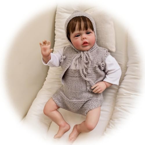 Reborn Baby Puppen Realistisch 20 Zoll 50 cm Neugeborenes Realistisches Leben Baby Puppen Mädchen Die Echt Aussehen Weichen Stoff Körper Gewichtet Baby Puppen Spielzeug von Generisch