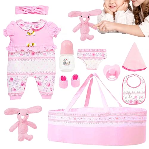 Reborn Baby Puppen Zubehör Set | Mädchen Reborn Puppe Flasche Schnuller Kleidung Set - Für 45 cm Puppe, Realistisches Spielbettchen für Kinderzimmer Haus Kindergarten Geburtstag Kindertag Reborn Baby Puppen Zubehör Set | Mädchen Reborn Puppe Flasche Schnuller Kleidung Set - Für 45 cm Puppe, Realistisches Spielbettchen für Kinderzimmer Haus Kindergarten Geburtstag Kindertag von Generisch