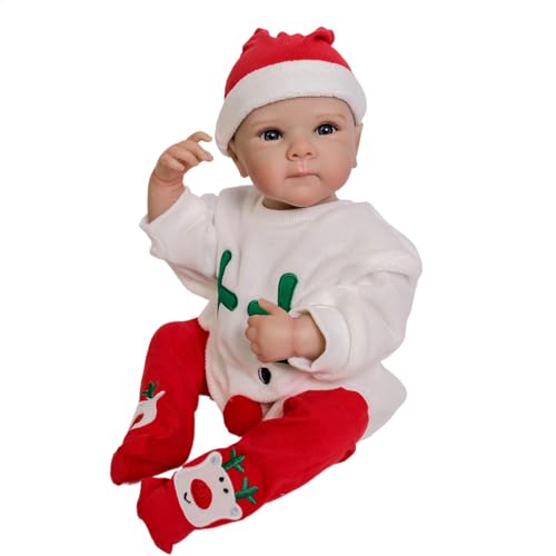 Reborn Dolls, Realistic Toddler Doll, Christmas Baby Doll, Early Learning Doll Toy, Realistic Educational Doll, Kids Present Doll, Toddler Christmas Doll, 19 Inch Real Life Baby Doll for Kids von Generisch