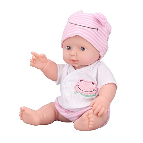 Reborn Puppe, Reborn Baby Dolls Soft Silicone Body Lifelike Newborn Baby Doll with Bright Eyes Toy Accessories for Kids 11.8 Inch von Generisch