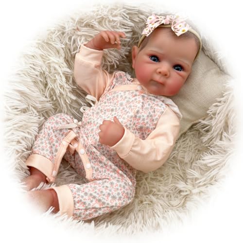 Reborn Puppe Lebensecht 19 Zoll 48cm Vinyl Silikon Körper Waschbare Baby Puppen Wie Echt Realistisch Newborn Baby Puppe Echte Babypuppe Reborn Baby Mädchen Junge Spielzeug von Generisch