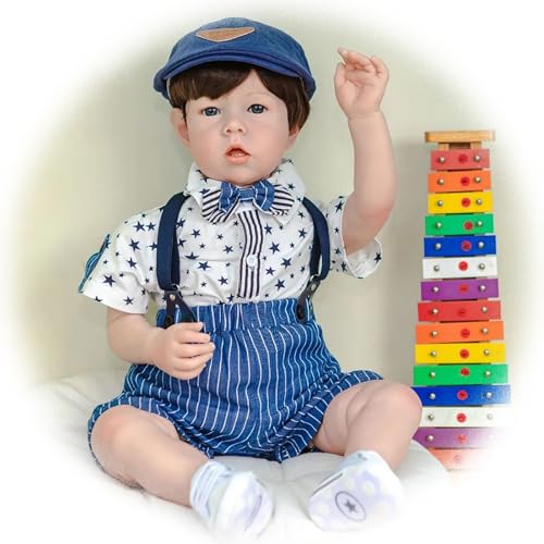 Reborn Puppen Junge 28 Zoll 70 cm Riesige Größe Wiedergeborene Babypuppe Weicher Stoffkörper Lebensecht Neugeborenes Baby Doll Kleinkindpuppen Geburtstags Spielzeug für Alter 3+ Reborn Puppen Junge 28 Zoll 70 cm Riesige Größe Wiedergeborene Babypuppe Weicher Stoffkörper Lebensecht Neugeborenes Baby Doll Kleinkindpuppen Geburtstags Spielzeug für Alter 3+ von Generisch