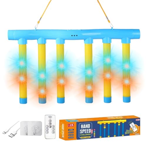 Reflex Challenge Game, Catching Sticks Game Reaction Training Toy, 40x5.3x9.5cm Interactive Hand Eye Coordination Training Toys, Educational Activity with 3 Adjustable Speeds von Generisch