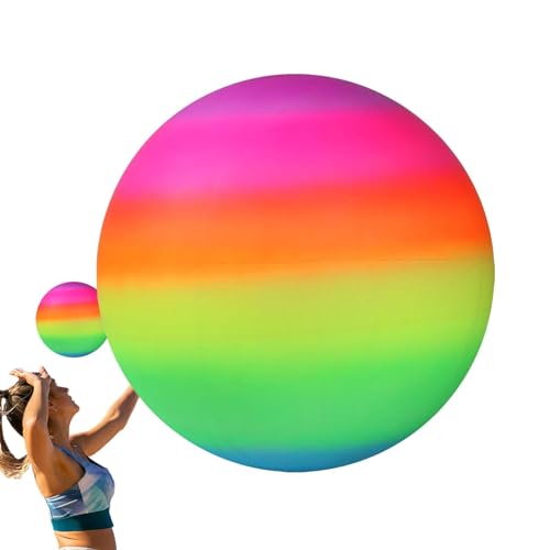 Regenbogen-Hüpfball, Regenbogen-Fußball | Aufblasbarer Wasserball,Sommer-Außenschwimmbad-Strand-aufblasbares Ballspielzeug, lustige Sport-Requisiten, Strand-Pool-Volleyballspiel, Eltern-Kind-Interakti von Generisch