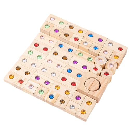 Regenbogen-Stapelspielzeug Aus Holz, Holzbaustein-Set Für Kinder, Regenbogen Bausteine, Regenbogen-Staplerblöcke - Regenbogenturm-Stapelspiel Aus Acryl, Montessoris-Sensorik-Konstruktionsspielzeug von Generisch