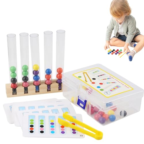 Regenbogenperlen-Spielzeug Aus Holz, Perlen Passend Zu Einem Farbclip Reagenzglas, Passende Reagenzglas-Perlenspielzeuge Für Kinder, Frühpädagogisches Spielzeug Mit Stabiler Beschichtung Für Zuhause Regenbogenperlen-Spielzeug Aus Holz, Perlen Passend Zu Einem Farbclip Reagenzglas, Passende Reagenzglas-Perlenspielzeuge Für Kinder, Frühpädagogisches Spielzeug Mit Stabiler Beschichtung Für Zuhause von Generisch